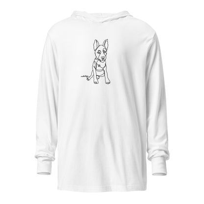 Sitting With Dogs [Bean] Unisex Hooded long-sleeve tee