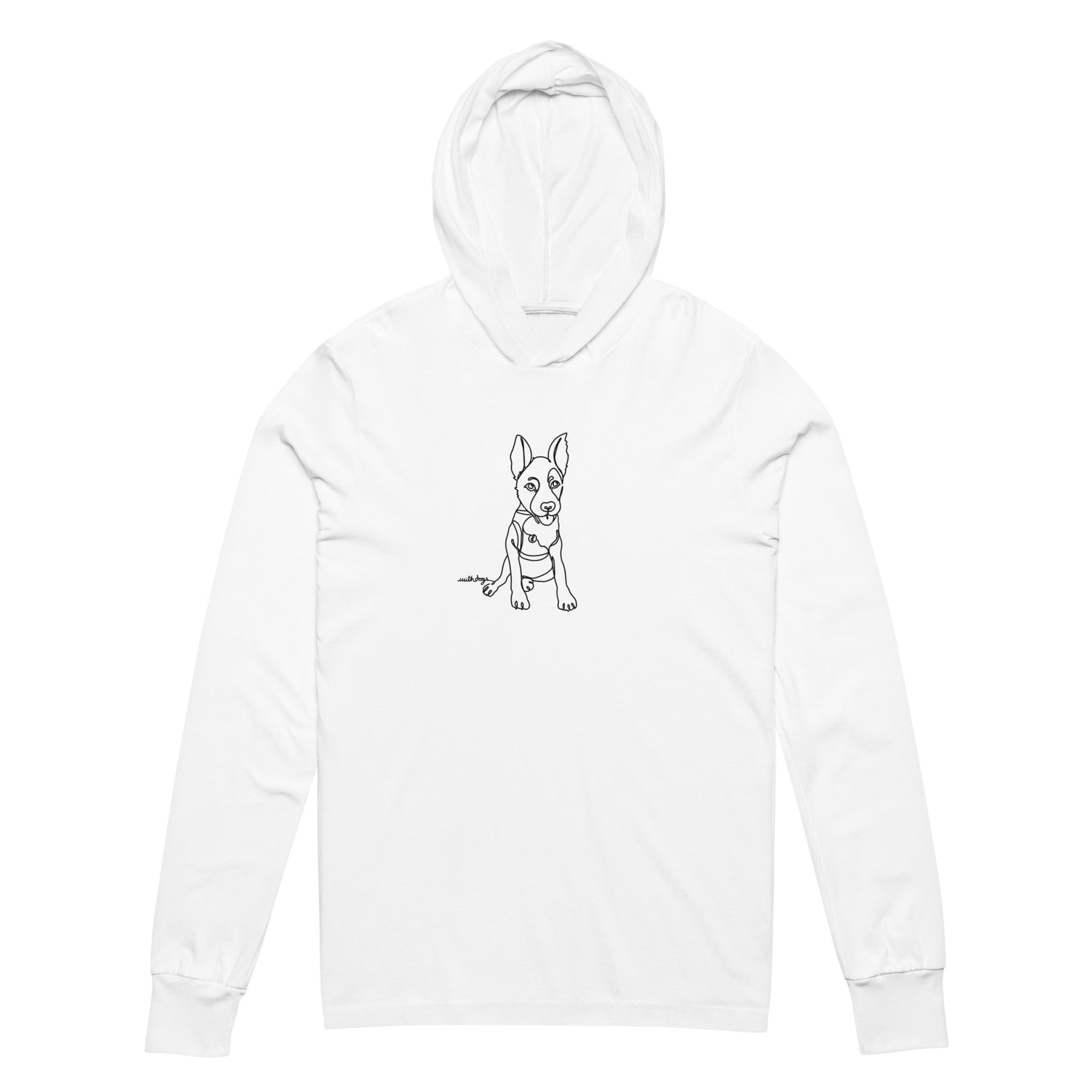 Sitting With Dogs [Bean] Unisex Hooded long-sleeve tee