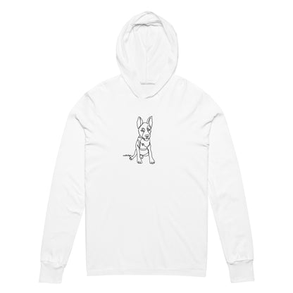 Sitting With Dogs [Bean] Unisex Hooded long-sleeve tee