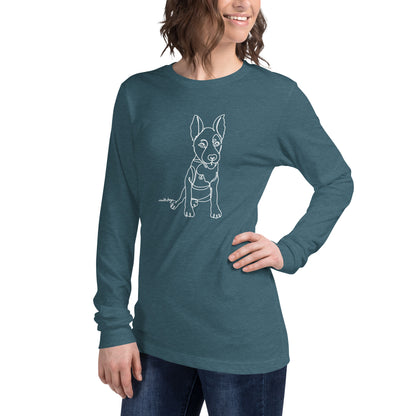 Sitting With Dogs [Bean] Unisex Long Sleeve Tee