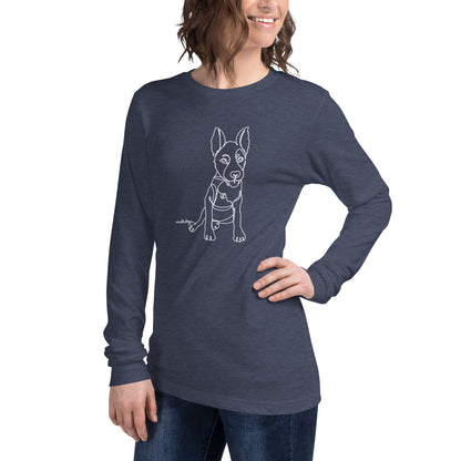 Sitting With Dogs [Bean] Unisex Long Sleeve Tee