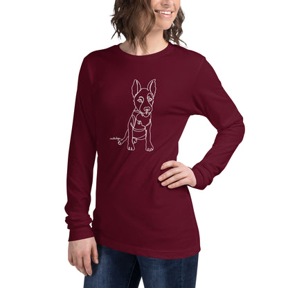 Sitting With Dogs [Bean] Unisex Long Sleeve Tee