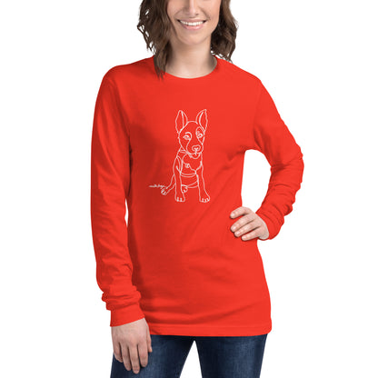 Sitting With Dogs [Bean] Unisex Long Sleeve Tee