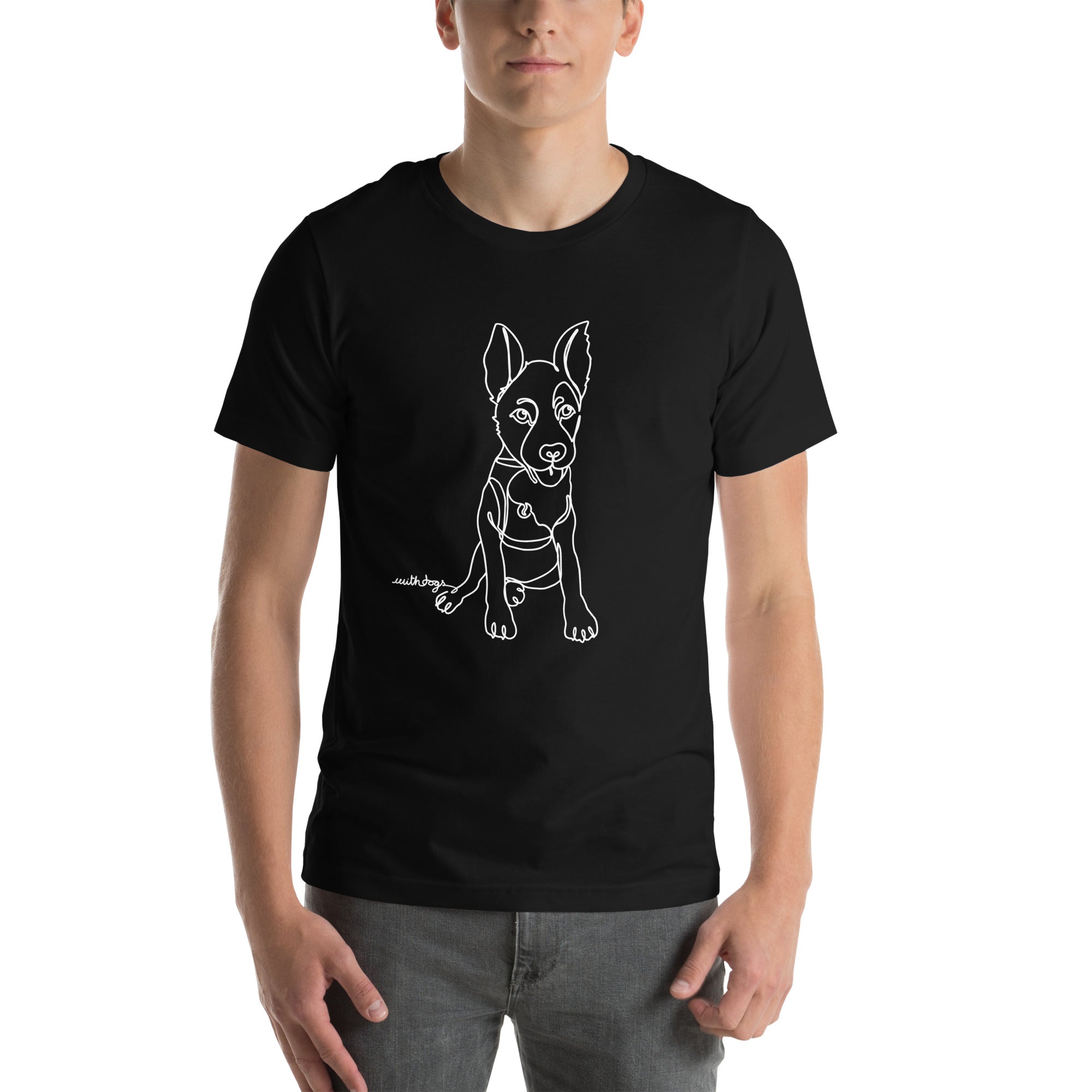 Sitting With Dogs [Bean] Unisex t-shirt