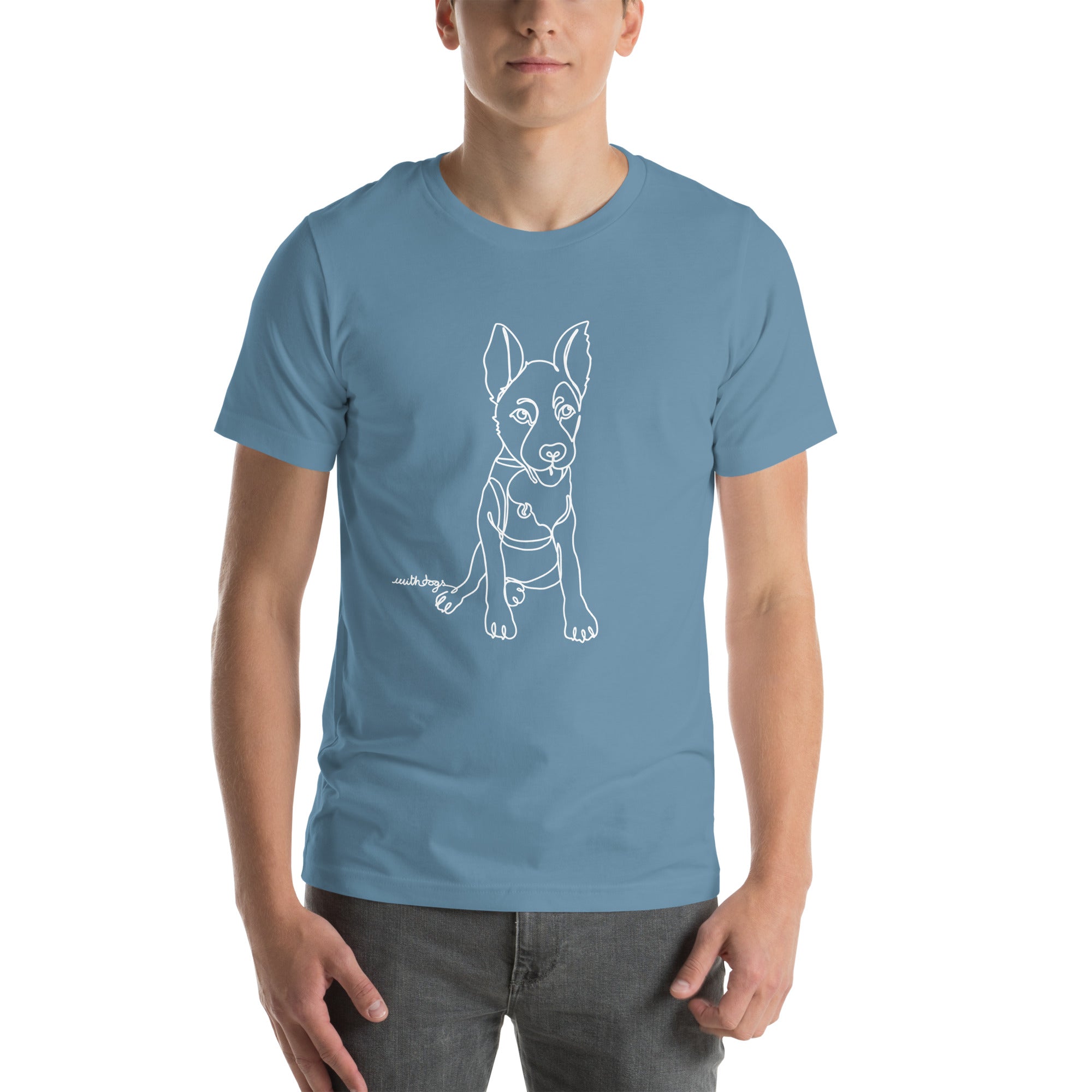 Sitting With Dogs [Bean] Unisex t-shirt