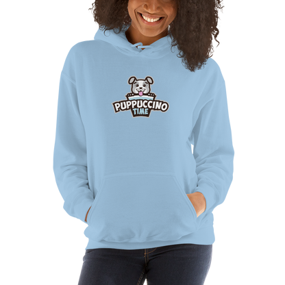 Puppuccino Time Unisex Hoodie by Rocky Kanaka